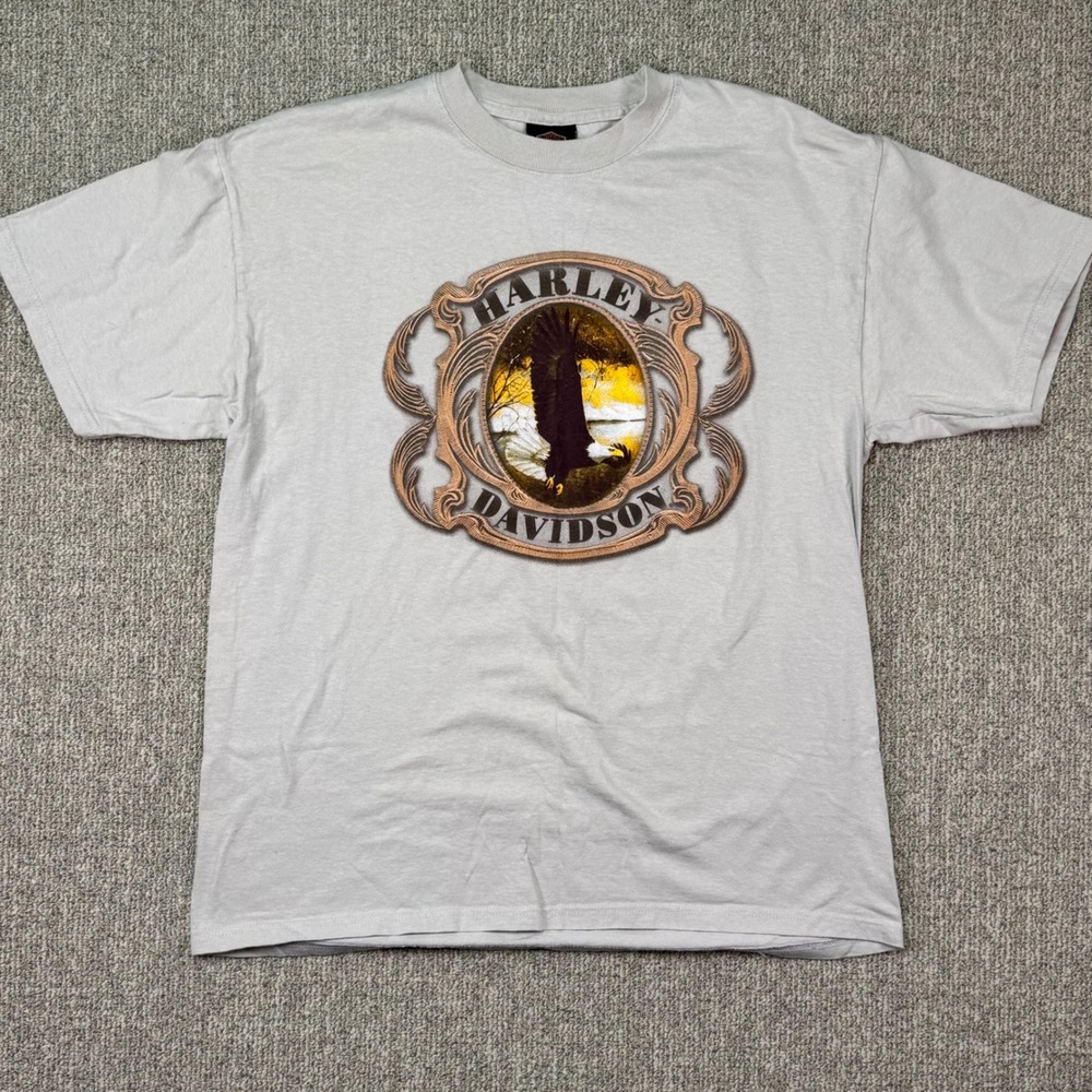 Vintage Harley Davidson Stubbs Houston Texas Graphic T Shirt Made USA Mens L